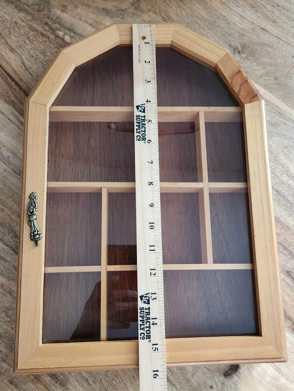 Wooden Display Cabinet Organizer Shadow Box Trinket Organizer With Glass Door